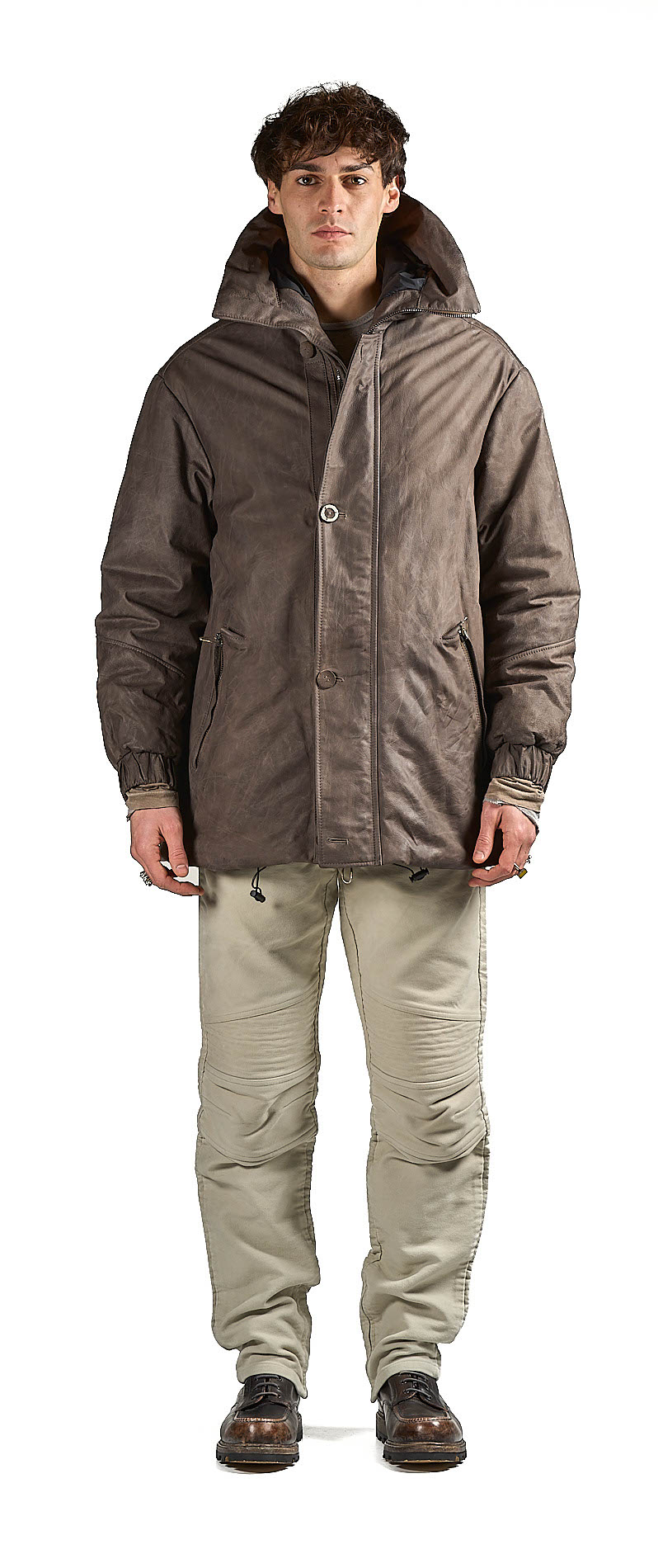 DANIELE BASTA LEATHER AND SILVER JACKET